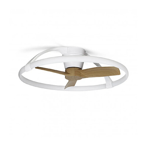 Luminaire Center Plafonnier ventilateur Nepal Bois blanc 1 ampoule 21cm