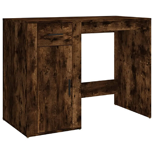 Maison Chic Bureau,Table de travail,bureau de travail pour chambre Chêne fumé 100x49x75 cm Bois d'ingénierie -GKD73973