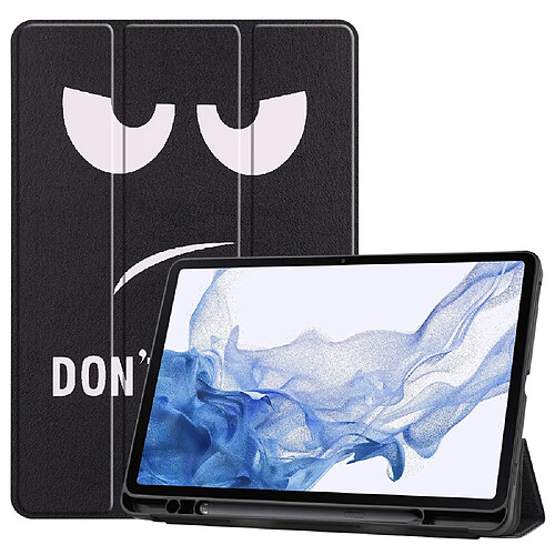 Etui en PU avec support et porte-stylo ne me touche pas pour votre Samsung Galaxy Tab S8