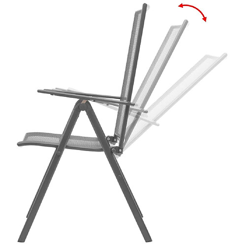 Maison Chic Lot de 2 Chaises empilables de jardin - Fauteuil d'extérieur Acier Gris -MN96320