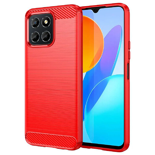 Htdmobiles Coque pour Huawei Honor X8 5G / X6 / X6a / 70 Lite - housse etui silicone gel carbone + verre trempe - ROUGE