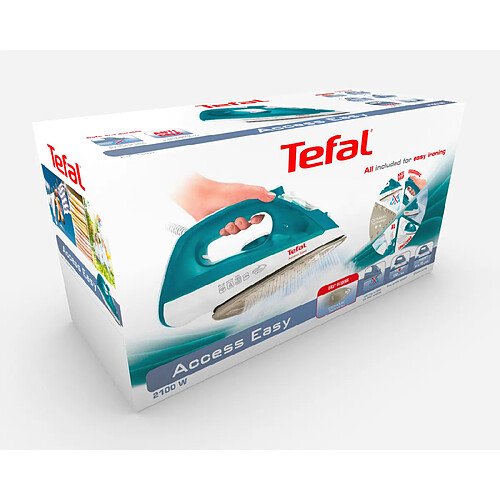 Tefal FV153 Fer à vapeur Semelle en céramique 2000 W Turquoise, Blanc