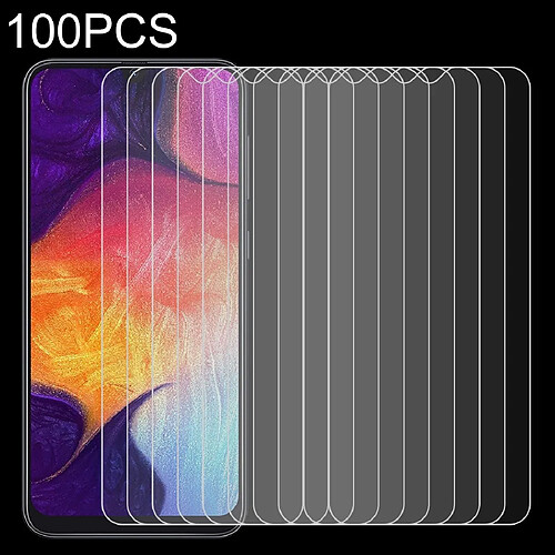 Wewoo Film de verre trempé de 100 PCS 0.26mm 9H 2.5D pour Galaxy A50