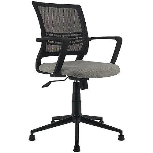 Pegane Fauteuil de bureau en métal et tissu coloris noir mat - 57 x 88,5 x 59 cm