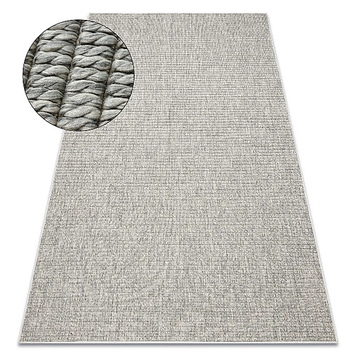 RUGSX Tapis ORIGI 3583 gris - ficelle SISAL tissée à plat 116x170 cm