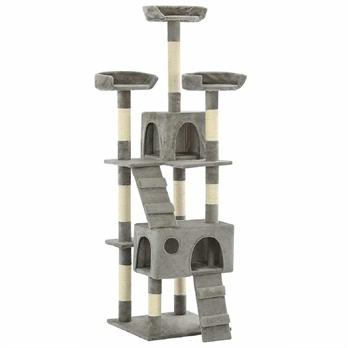 Arbre à chat avec griffoirs,niche pour chat en sisal 170 cm Gris -MN90959