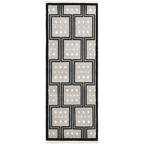 Vidal Tapis de couloir en laine 211x79 noir Darya