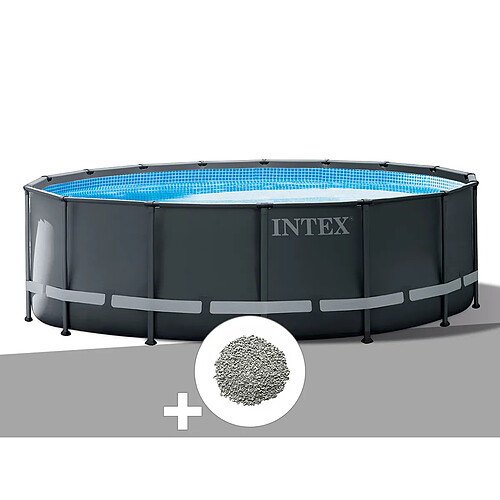 Kit piscine tubulaire Intex Ultra XTR Frame ronde 4,27 x 1,22 m + 10 kg de zéolite