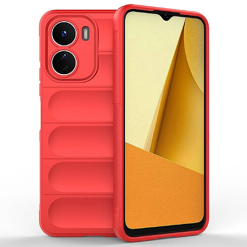 Htdmobiles Coque pour Vivo Y16 - housse etui silicone gel fine + film ecran - ROUGE