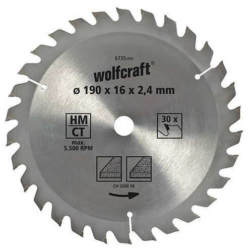 Disque de coupe Wolfcraft 6733000 160 x 2,4 mm