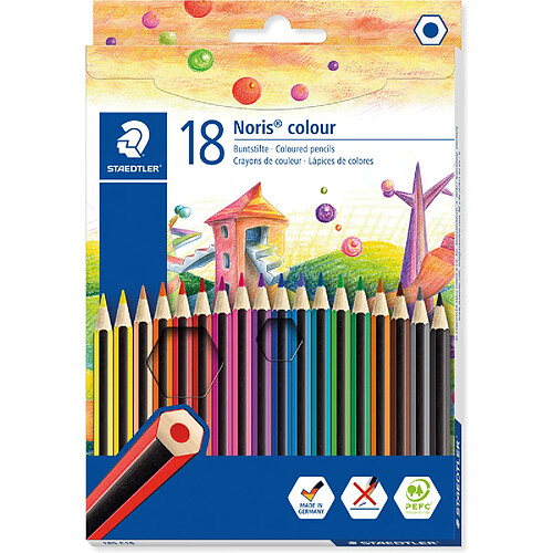 STAEDTLER Crayon de couleur Noris Colour, étui carton de 18 ()