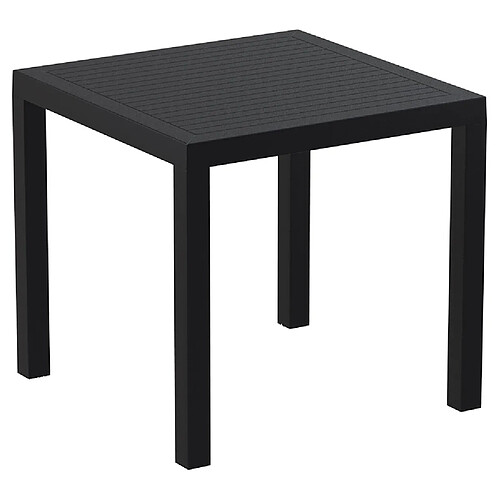 Alterego Table de terrasse 'CANTINA' design en matière plastique noire - 80x80 cm