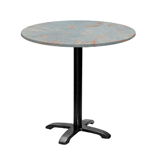 Restootab Table ronde Ø80cm - modèle Bazila gris rouille