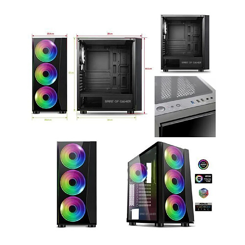 BOITIER PC GAMER GHOST 3 ARGB EDITION RGB avec 4 ventilateurs inclus SPIRIT OF GAMER