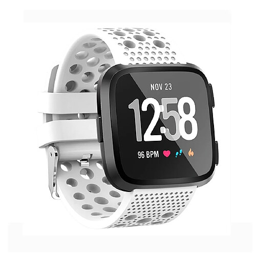 Wewoo Bracelet pour montre connectée Smartwatch Cercle de ventilation trou Fitbit Versa Blanc