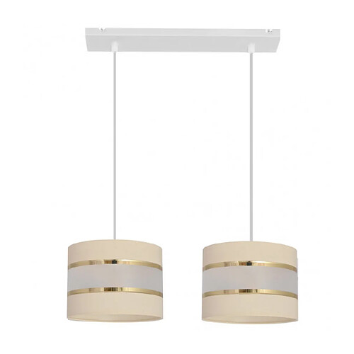 Helam Suspension Helen Tissu,Fer blanc,or,ecru 2 ampoules 95cm