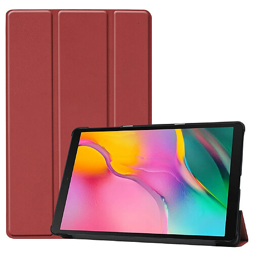 Etui en PU réveil/sommeil automatique triple veille en position tridimensionnelle marron pour votre Samsung Galaxy TAB A 10.1 2019 SM-T510/SM-T515