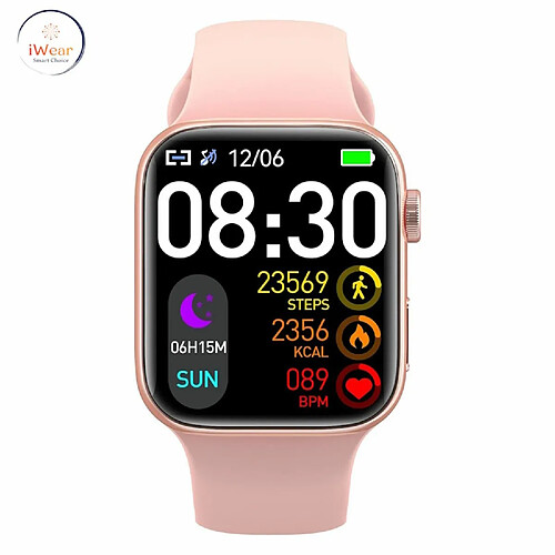 iWear T900 Pro Max 9 2.02 '' Affichage Infini Alu-Céramique Double BT Appel Montre Intelligente Moniteur de Fréquence Cardiaque Rose