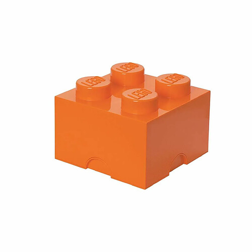 Brique de rangement LEGO 4 plots, Boîte de rangement empilable, 5,7 l, orange