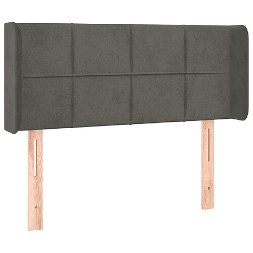 Maison Chic Tête de lit moderne avec oreilles pour chambre - Décoration de lit Gris foncé 93x16x78/88 cm Velours -MN31019