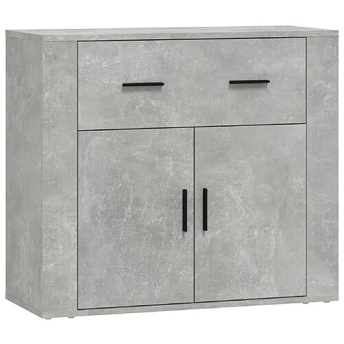 Maison Chic Commode Buffet - Meuble de rangement Gris béton 80x33x70 cm Bois d'ingénierie -GKD47753