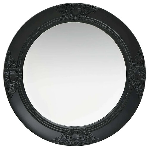 Maison Chic Miroir mural style baroque | Miroir Décoration pour Maison Salle de Bain 50 cm noir -GKD20692