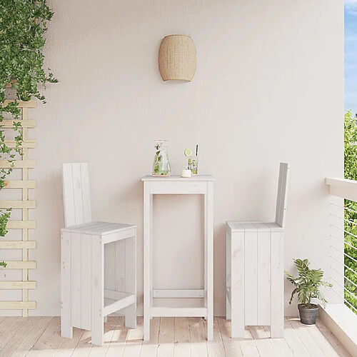 vidaXL Tabourets de bar lot de 2 blanc 40x42x120 cm bois massif de pin