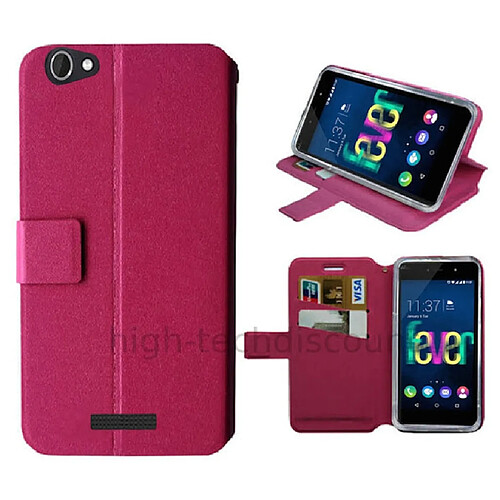 Htdmobiles Housse etui portefeuille pour Wiko Night Fever 4G + film ecran - ROSE