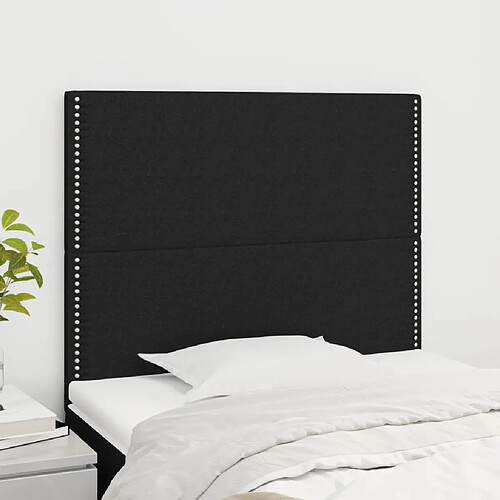 vidaXL Têtes de lit 2 pcs Noir 90x5x78/88 cm Tissu