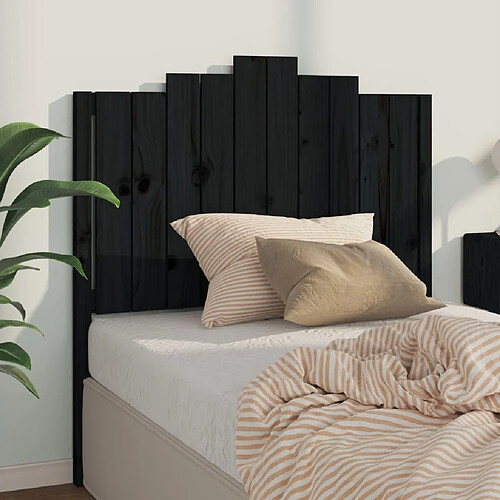 Maison Chic Tête de lit scandinave,Meuble de chambre Noir 106x4x110 cm Bois massif de pin -MN77359