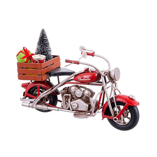 BigBuy Home Décorations de Noël Rouge Multicouleur Moto 19 X 7,5 X 13 CM