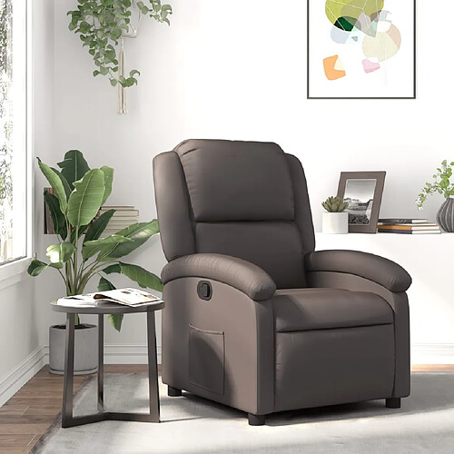 vidaXL Fauteuil inclinable marron foncé cuir véritable