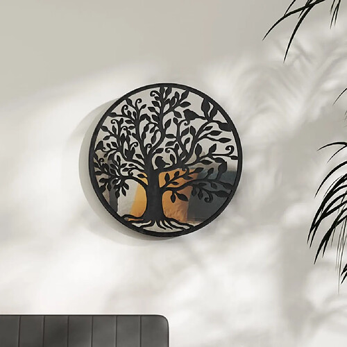 vidaXL Miroir Noir 40x2,5 cm Fer pour utilisation à l'intérieur