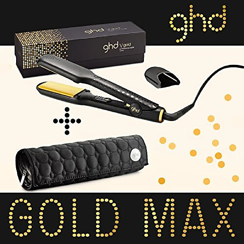 GHD - Fer à lisser lisseur styler Max Gold plaque large + pochette GHD ronde modèle