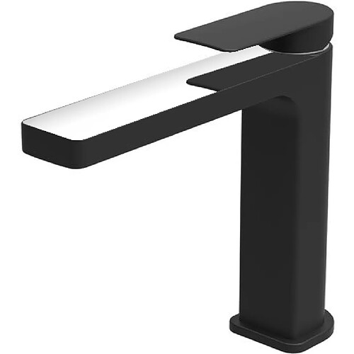 Robinet Mitigeur de lavabo design Noir et chrome cartouche ceramique