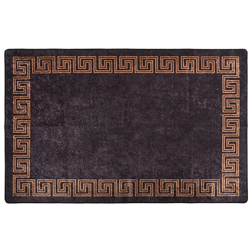 vidaXL Tapis lavable antidérapant 80x150 cm Noir et doré