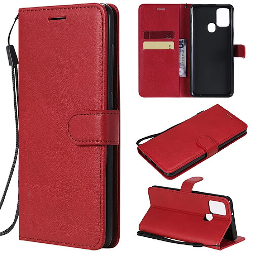 Etui en PU avec support rouge pour votre Samsung Galaxy A21s