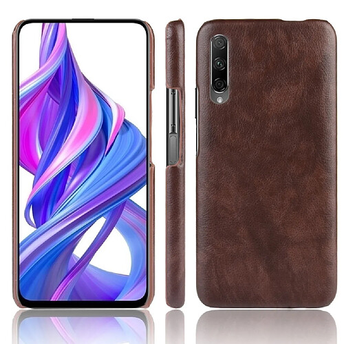 Wewoo Coque PC + PU antichoc Litchi Texture pour Huawei Honor 9X / 9X Pro marron