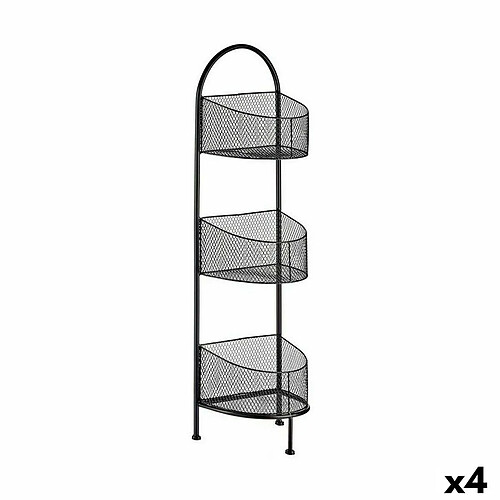 Gift Decor Étagère Noir Métal 21,2 x 97 x 28,5 cm (4 Unités)