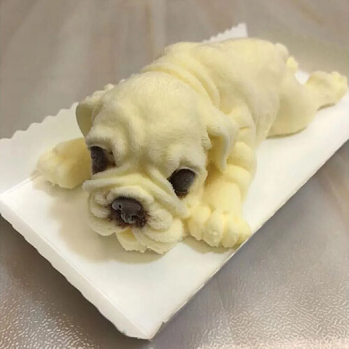 silicone shar pei chien moule fondant gâteau gâteaux faisant l'outil de cuisson 4 pouces