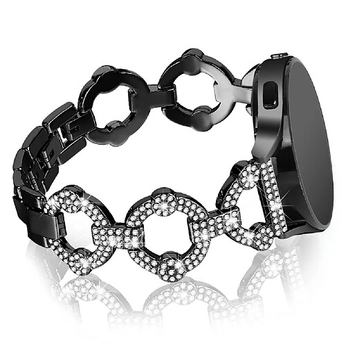 Bracelet en métal décoration strass 20mm pour votre Samsung Galaxy Watch 5 Active 40mm/44mm/Watch 5 Pro 45mm/Galaxy Watch 42mm - noir