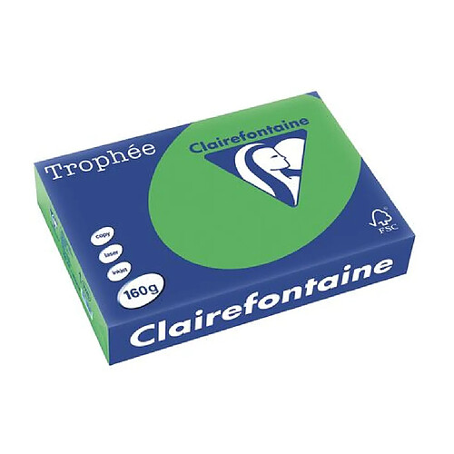 Ramette papier couleur Clairefontaine Trophée couleurs vives A4 160 gr - 250 feuilles - vert menthe