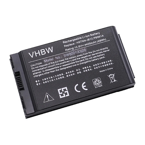 vhbw Batterie compatible avec HP / CompaQ Business Notebook TC4400 ordinateur portable Notebook (4400mAh, 10,8V, Li-ion)