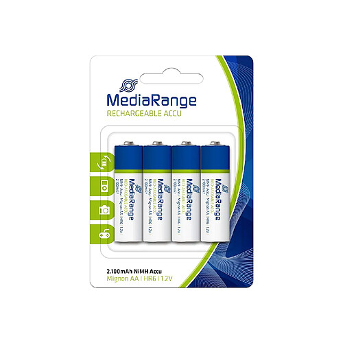 Pack de 4 piles rechargeable Mediarange NiMH Micro AAA HR06 1.2V