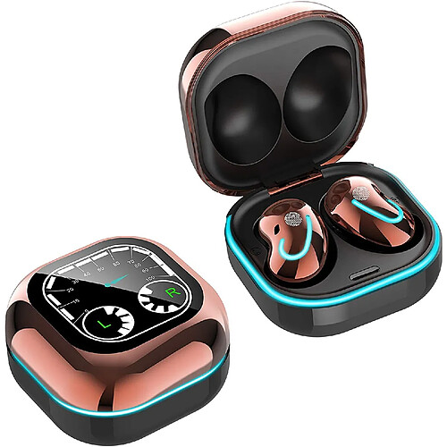 Chrono Écouteurs Bluetooth sans fil 2021 suppression du bruit étanche 8D HiFi stéréo écouteur casque TWS sans fil casque écouteur pour le Sport(Or)