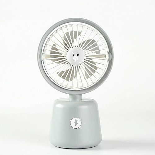 (Gris) Petit Ventilateur de Bureau Chargement Usb Ventilateur Portable à Cinq Pales De Refroidissement Par Brise Puissant