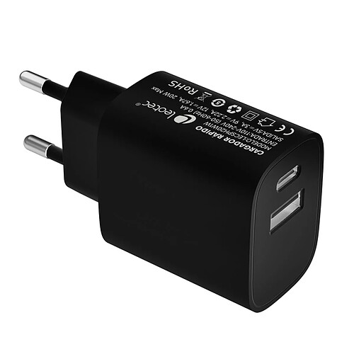 Chargeur mural LEOTEC PD Noir 20 W