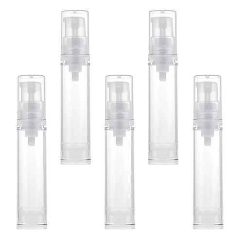 5pcs 10ml Vide Spray Bouteille à Pompe Rechargeable à Maquillage Crème Lotion Flacon Clair