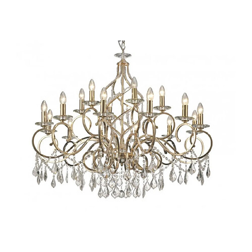 Luminaire Center Chandelier sans abats jours Torino Or français 18 ampoules 108cm