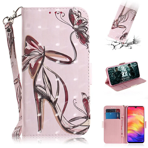 Wewoo Coque Fashion Etui en cuir à rabat avec dessin couleur 3D et fentes pour cartes et porte-cartes Huawei P30 Lite talons aiguilles